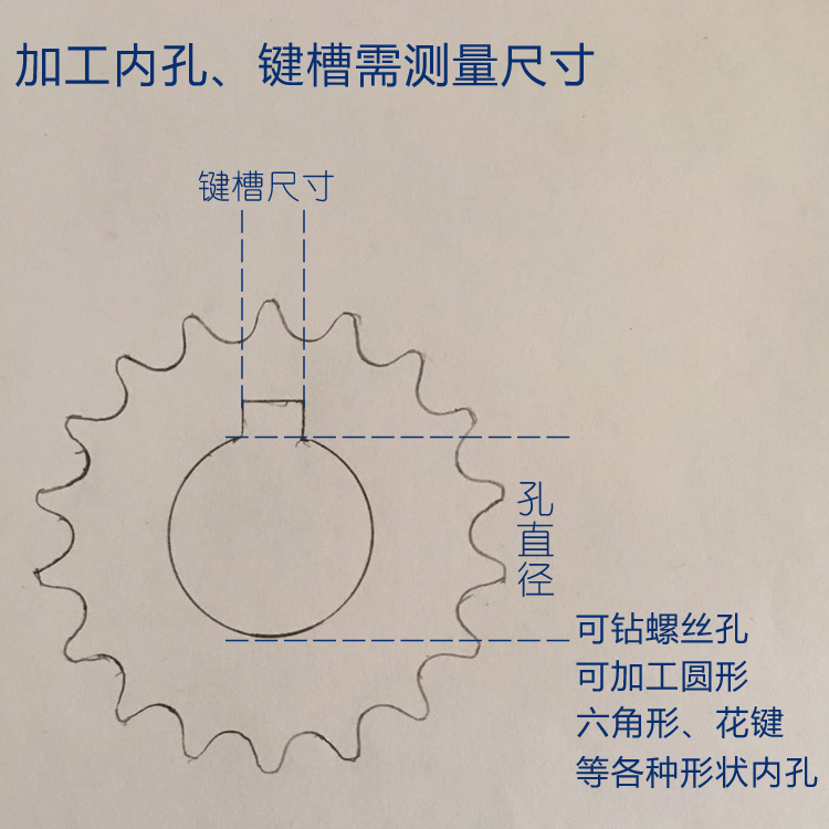 3分06B双排链轮传动齿轮11 12 15 16 18 20 30 40 50齿链条轮链轮 - 图3