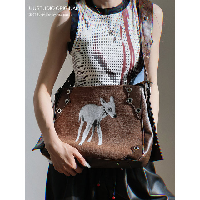 Elk Denim Tote Large Capacity Crossbody Bag