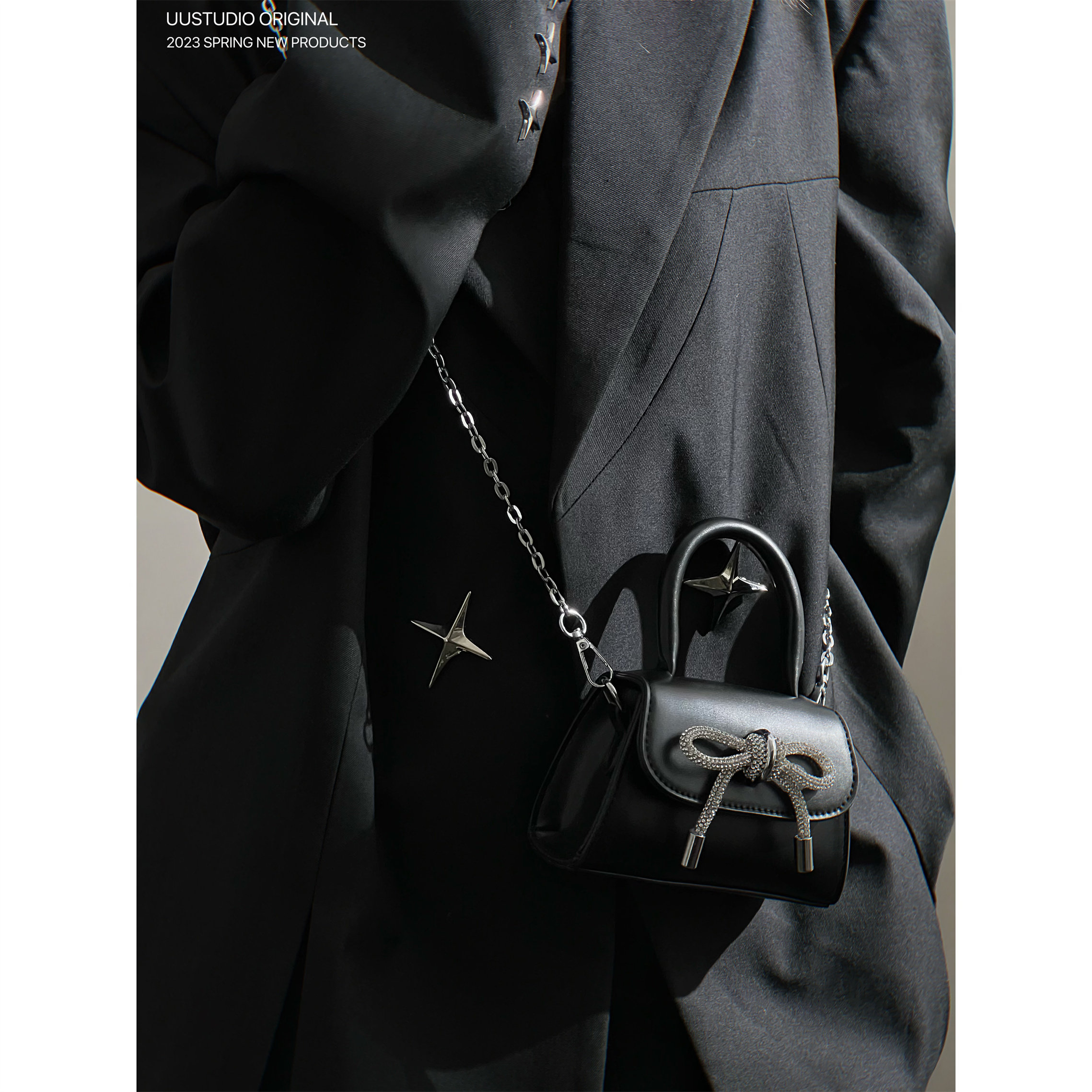 uustudio小众设计高级感2023少女蝴蝶结迷你链条口红耳机斜挎包潮,淘宝优惠券,粉丝福利购,淘宝优惠卷