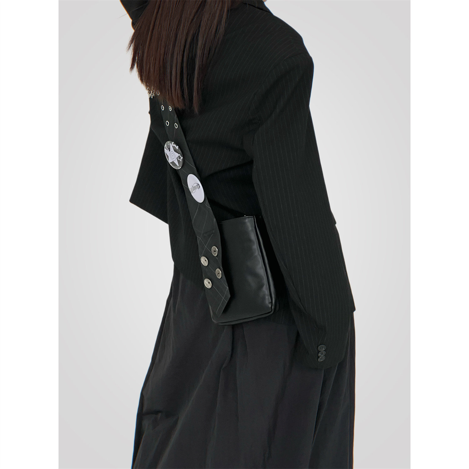 uustudio小众原创设计师百搭领带包个性diy吧唧单肩斜挎小方包潮,淘宝优惠券,粉丝福利购,淘宝优惠卷