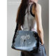 Elk Denim Tote Large Capacity Crossbody Bag