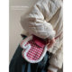 Original design vintage plaid plush glove crossbody bag