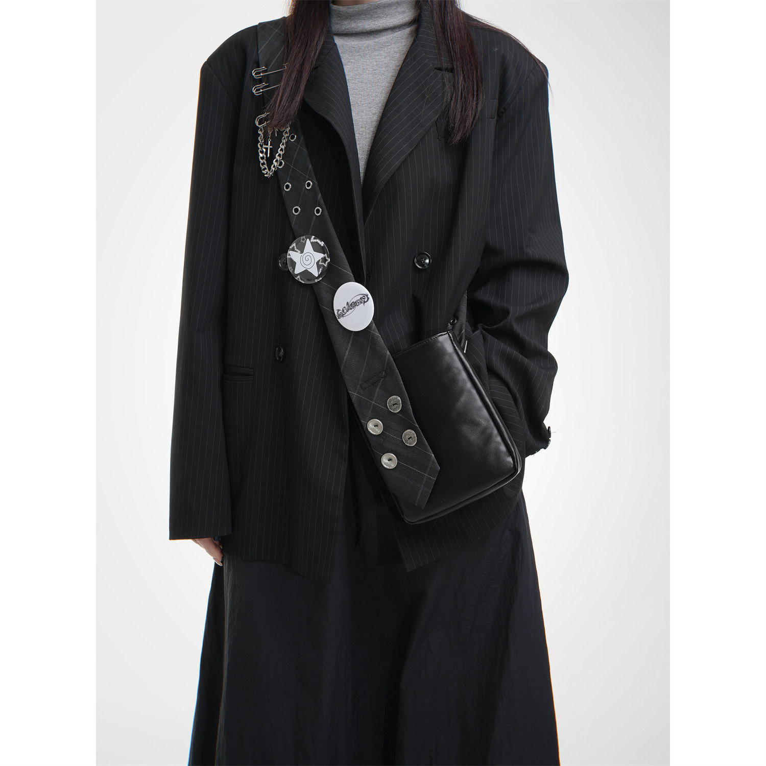 uustudio小众原创设计师百搭领带包个性diy吧唧单肩斜挎小方包潮,淘宝优惠券,粉丝福利购,淘宝优惠卷