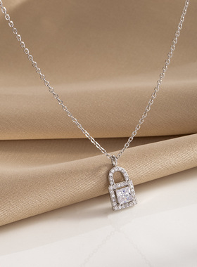 s925纯银小锁项链锁骨链轻奢小众