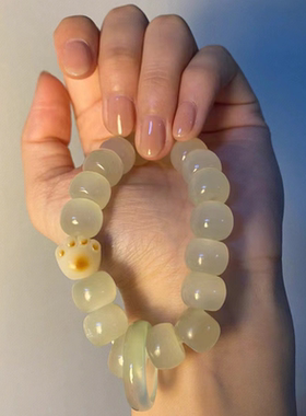 白茶清欢阿富汗玉国风猫爪女手串