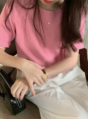 s935纯银月光石花瓣ins锁骨链女