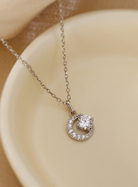 s925纯银月亮星星锁骨链精致轻奢