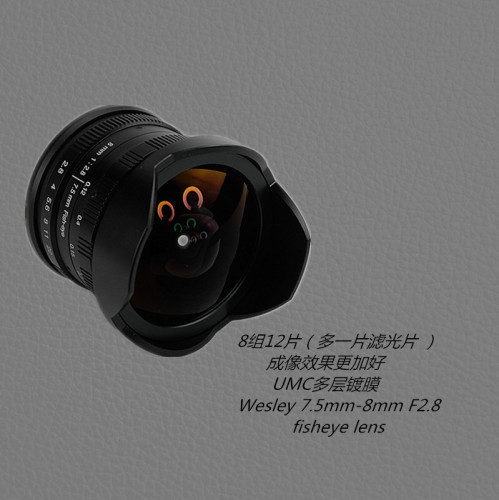 第三代Wesley 7.5/8mm f2.8鱼眼镜头微单E卡口m43XF超广角镜 - 图2