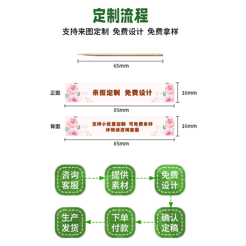 独立包装一次性牙签可印logo饭店酒店餐饮商用剔牙工具个性定制 - 图1