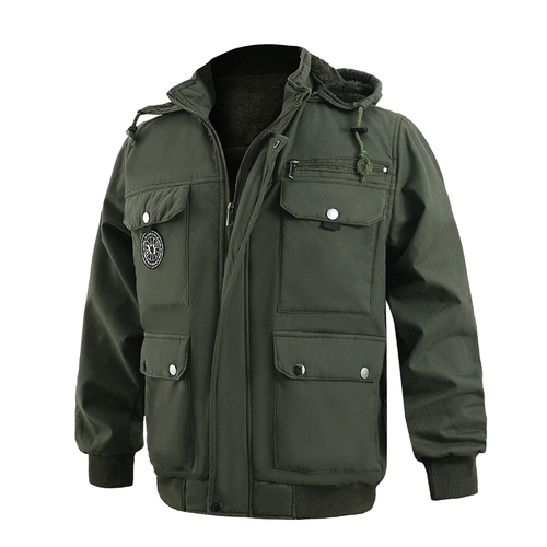 Утепленный хлопковый оригинальный камуфляжный комбинезон, свободный крой