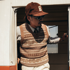 Свитер мужской 红风英式复古费尔岛100%纯羊毛背心马甲北欧冰岛针织衫男女款毛衣 Redwind