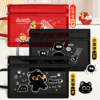 Cartoon cute little black cat mesh file bag