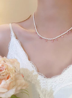 【粉色水滴】简约水滴项链女款