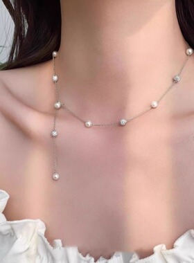 满天星闪钻珍珠项链女2025新款