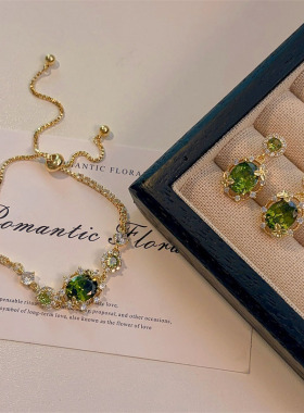 满钻超闪橄榄绿锆石手链