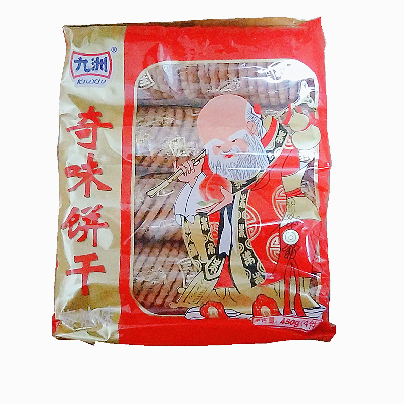 九洲奇味葱油味老人头寿星薄饼干袋装8090后儿时怀旧零食品营养 - 图3