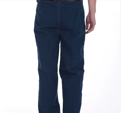 Рабочие хлопковые джинсовые износостойкие штаны для работы, свободный крой