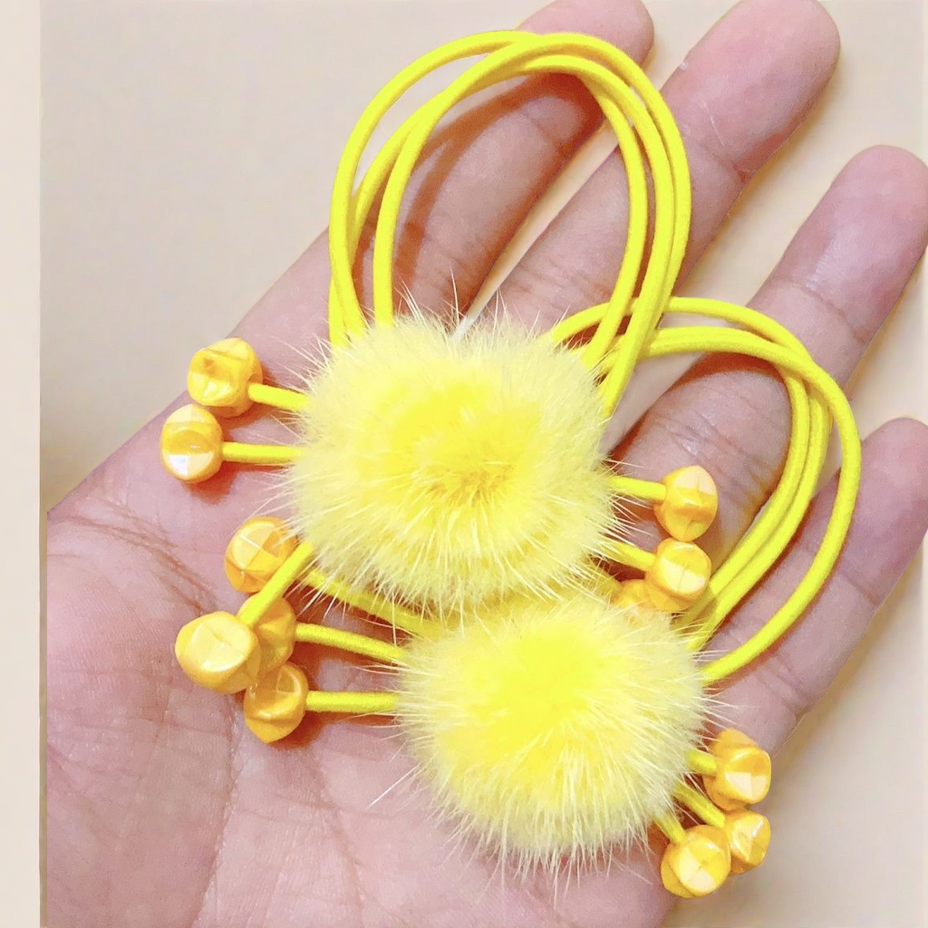 女孩彩色五角星毛球开学毛绒发圈新款公主可爱发绳小女孩发饰学院,淘宝优惠券,粉丝福利购,淘宝优惠卷