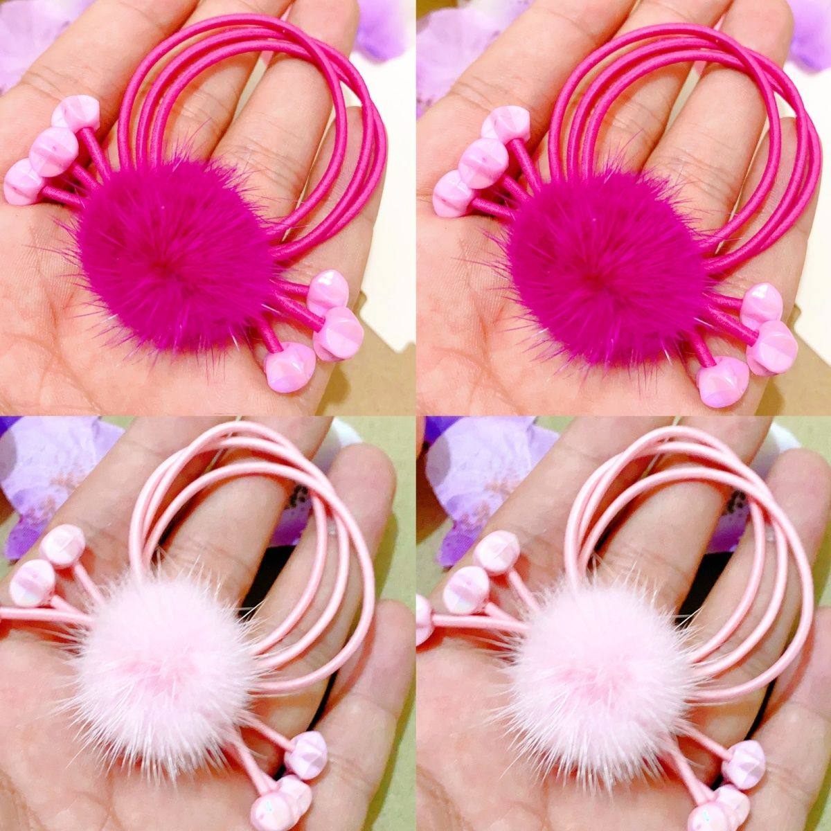 女孩彩色五角星毛球开学毛绒发圈新款公主可爱发绳小女孩发饰学院,淘宝优惠券,粉丝福利购,淘宝优惠卷