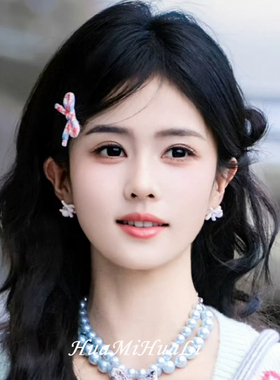 奔跑吧兄弟白鹿粉色蝴蝶结发夹