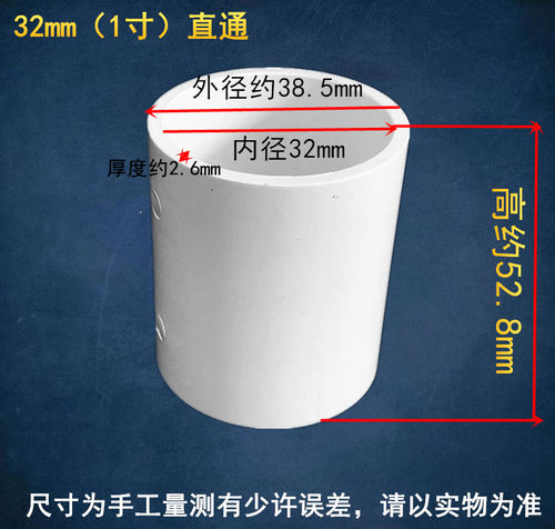 直通联塑白色PVC给水管材管件接头 20 25 32 40 50 63 75 90 直接 - 图1