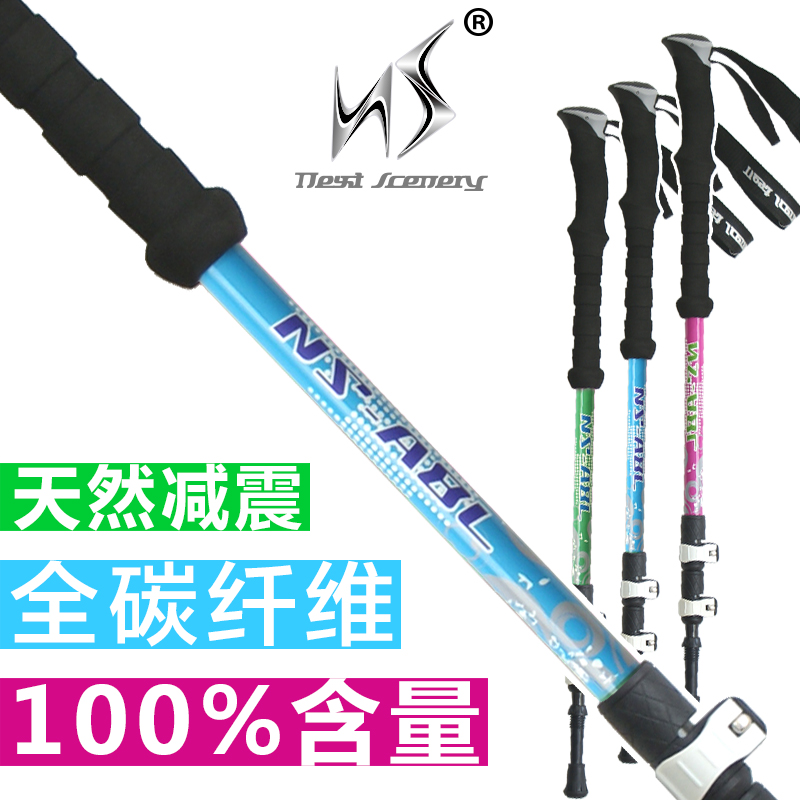 碳素超轻伸缩外锁直柄三节爬山越野手杖拐杖 登山杖 全碳素 NS 碳素超轻伸缩外锁直柄三节爬山越野手杖拐杖 登山杖 全碳素 NS