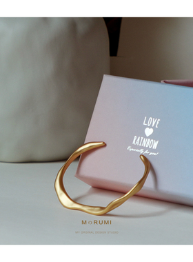 冰岛设计师18K包金手镯轻奢小众原创超仙ins极简约显气质情侣手链