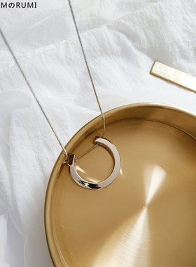 极简设计几何半圆毛衣链