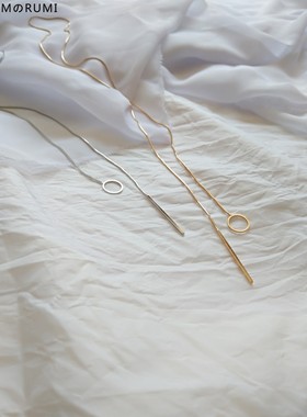 极简设计圆环蛇骨随意长项链