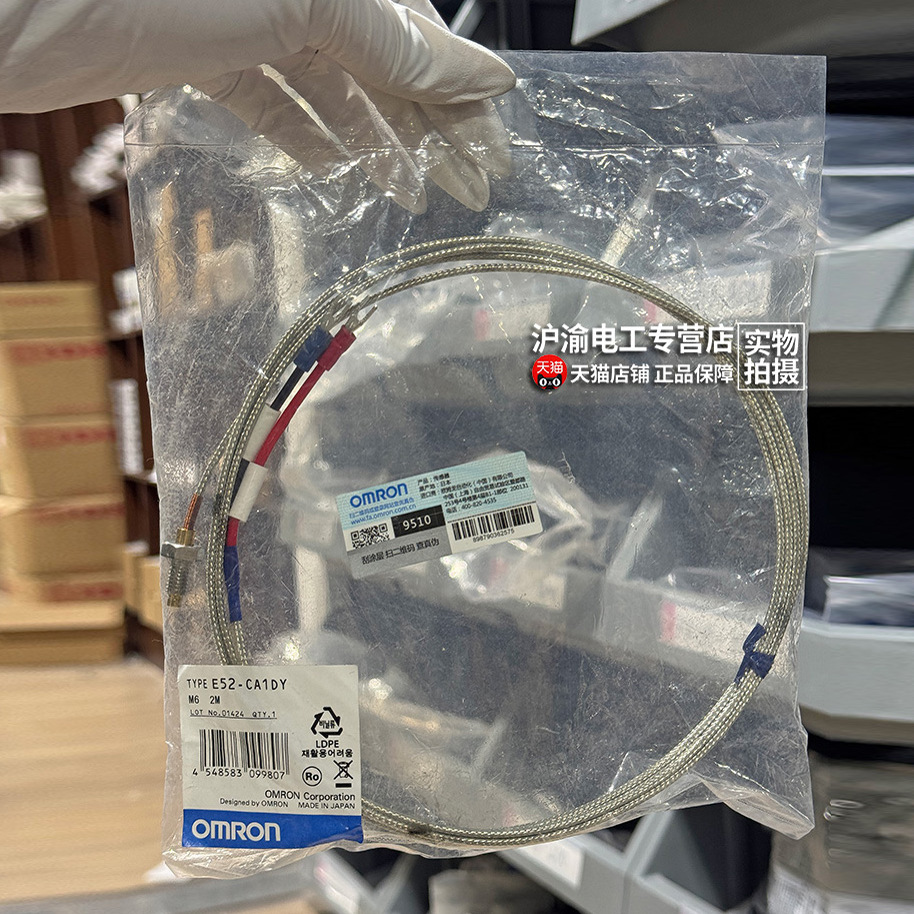 欧姆龙温度传感器K型热电偶E52L-CA1D M6 1M 2M E52-CA1DY PT100 - 图1