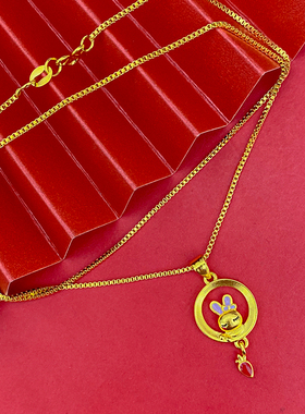 小兔子胡萝卜项链久不掉色女