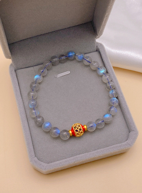 天然月光石水晶手链女路路通手串