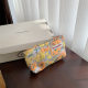 French embossed flower makeup bag portable clutch bag