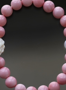 天然猛犸象牙精雕美人鱼珊瑚贝串