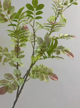 仿真雪花叶雪花木树枝单支花色叶子花瓶插花酒店商场装饰摆件树叶
