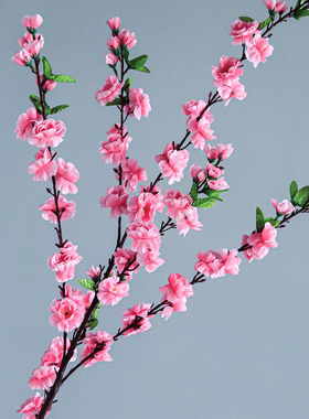 仿真桃花长枝装饰花卉高档干花客厅餐桌电视柜白色假花仿真花摆设