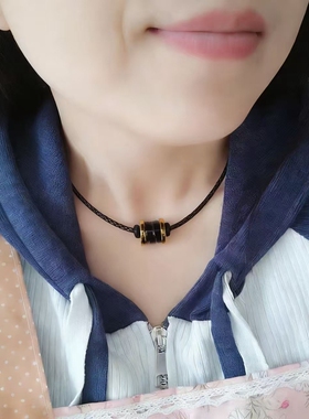 黄金小滴溜转运珠锁骨链