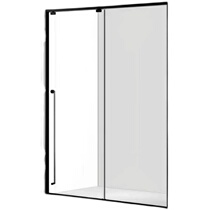 Ultra-extremely narrow shower room partition lined arched diamond-shaped black 304 stainless steel washroom push-pull screen i