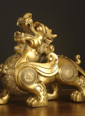 铜貔貅摆件招财办公室家居一对皮丘雌雄聚财新店铺装饰开业礼品