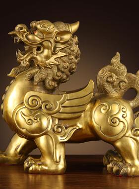 善品黄铜独角貔貅怪兽开业办公工艺品摆件走路貔恘厂价