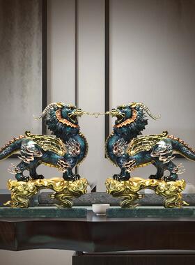 全铜貔貅摆件家用貔恘一对玄关客厅办公室酒柜装饰品工艺品非麒麟