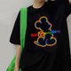 ເສື້ອຍືດແຂນສັ້ນແບບ Mickey summer ພິມຝ້າຍບໍລິສຸດ trendy ສໍາລັບຜູ້ຊາຍແລະແມ່ຍິງ
