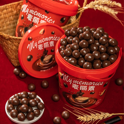 520g麦丽素桶装夹心巧克力