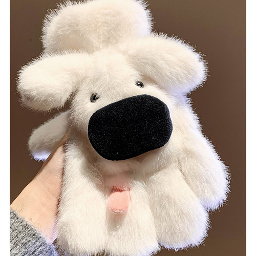 可爱小狗毛绒五指手套女生冬季保暖加绒加厚骑行御寒防风2025新款 - 图0