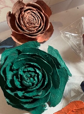 雪松木玫瑰天然干花每款颜色都是商家手工调色制作