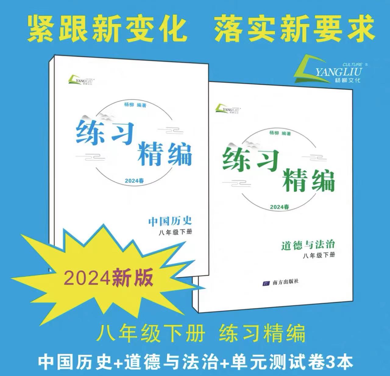 2024现货练习精编七八九年级上册下册中国历史与社会道德与法治人文地理杨柳初中初一二三78年级同步练习测试卷中考总复习学习手册 - 图2