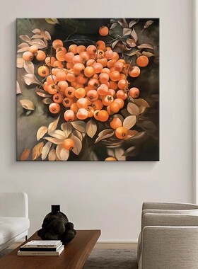 硕果累累柿子玄关装饰画
