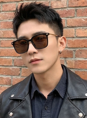 韩国近视有色镜黄色太阳镜个性