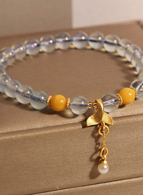 海蓝宝水晶手链女轻奢鱼尾手串