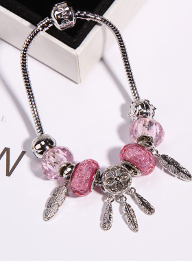 潘家风格捕梦网星空海洋之心手链